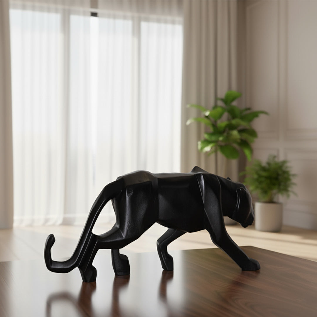 Stylish panther figurine symbolizing power and elegance. A unique home decor item .