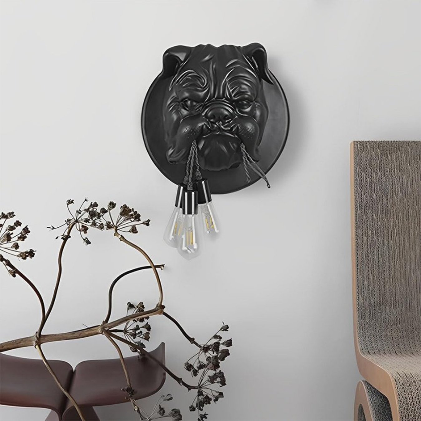 Bull Dog Wall Hanging Sculpture