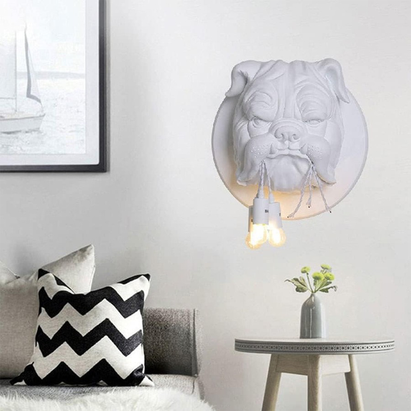 Bull Dog Wall Hanging Sculpture