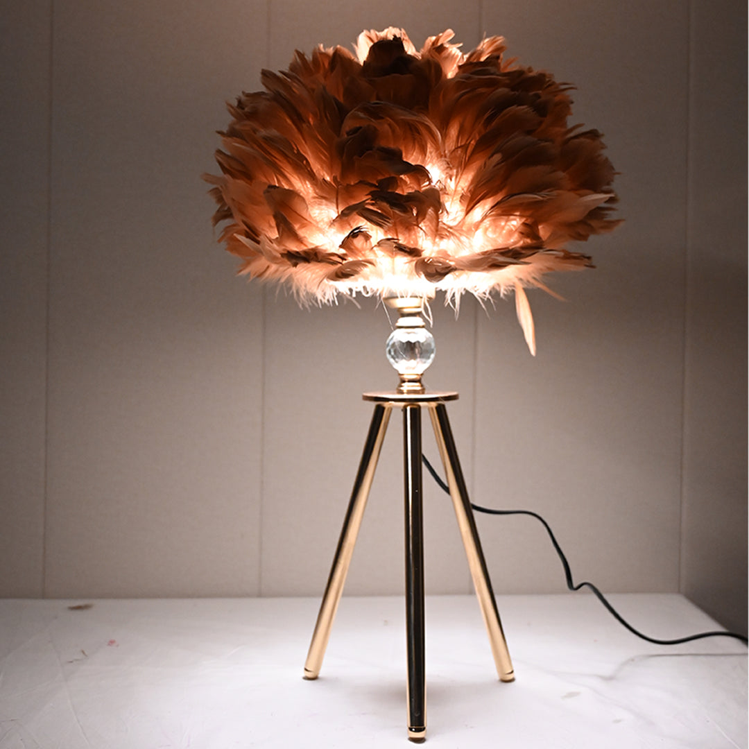 Handmade Feather Lampshade Light