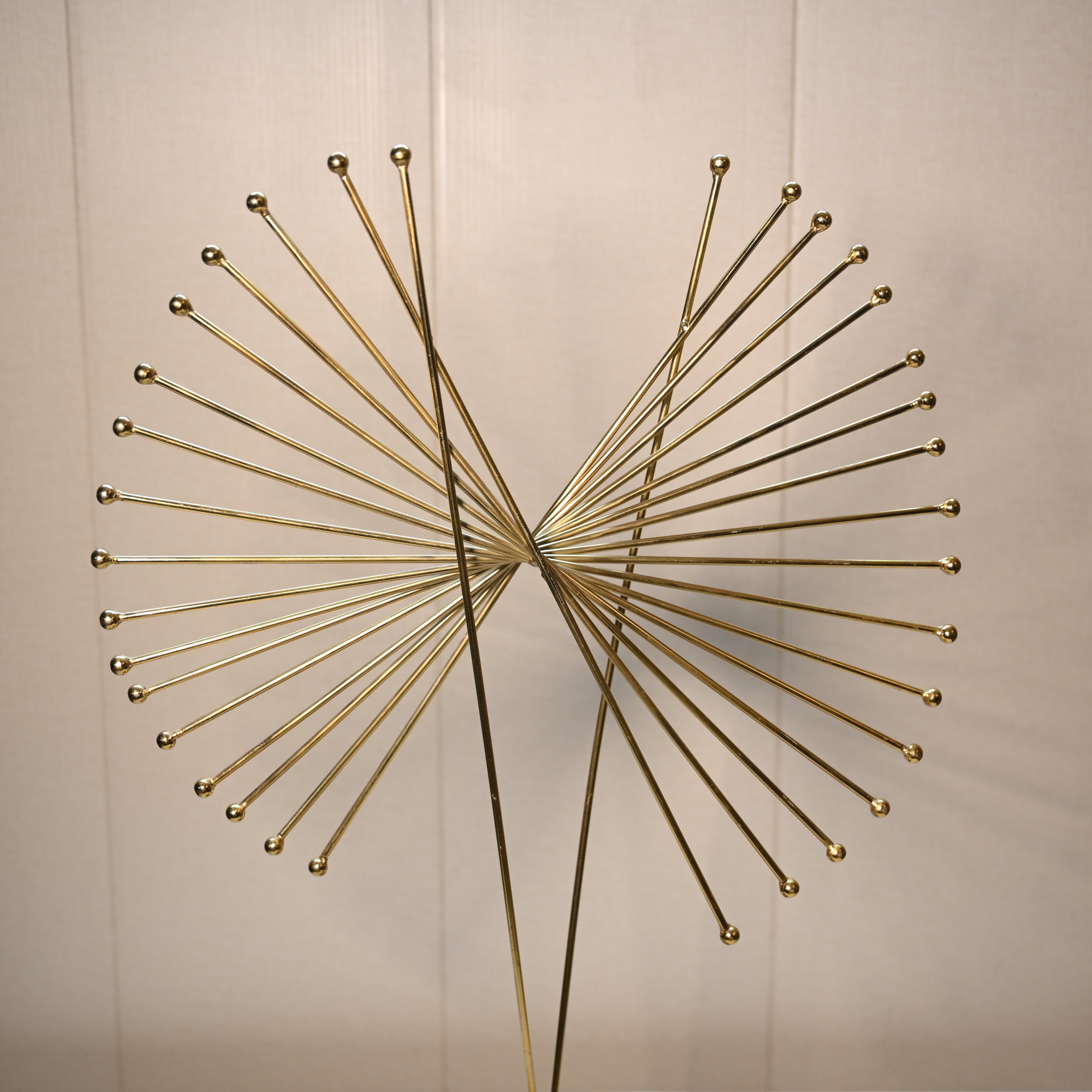 Stylish golden metal decor piece for modern interiors