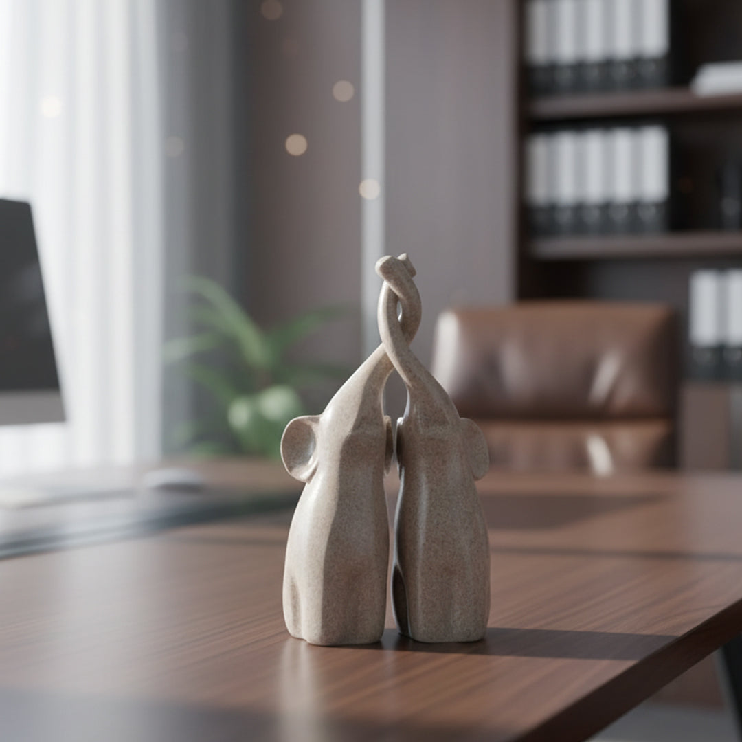 Elegant elephant figurine pair for home decoration and gifting