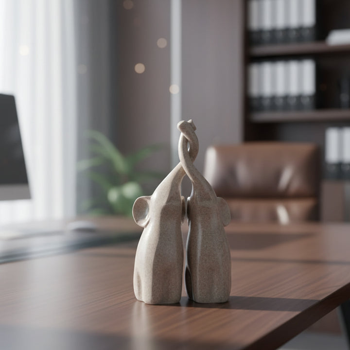 Elegant elephant figurine pair for home decoration and gifting