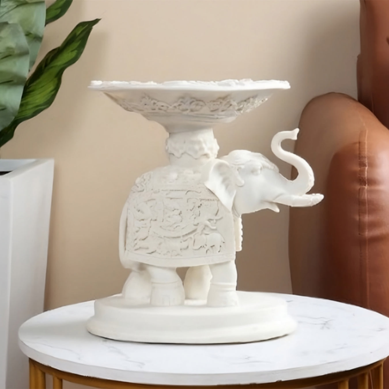 Divoma polyresin elephant figurine used as a luxury home decor and Diwali gift item