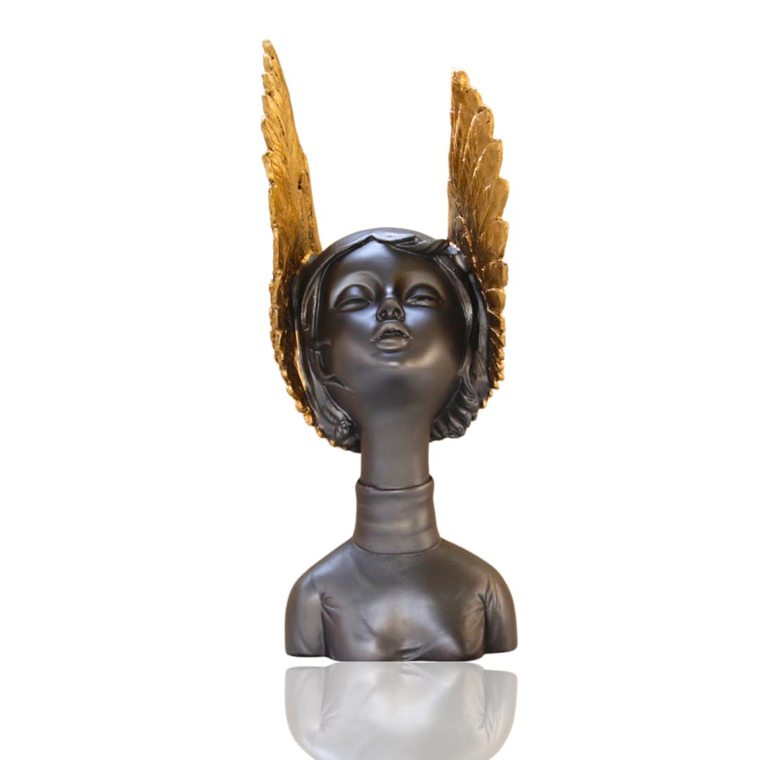 Golden Wings Angel Face Sclupture