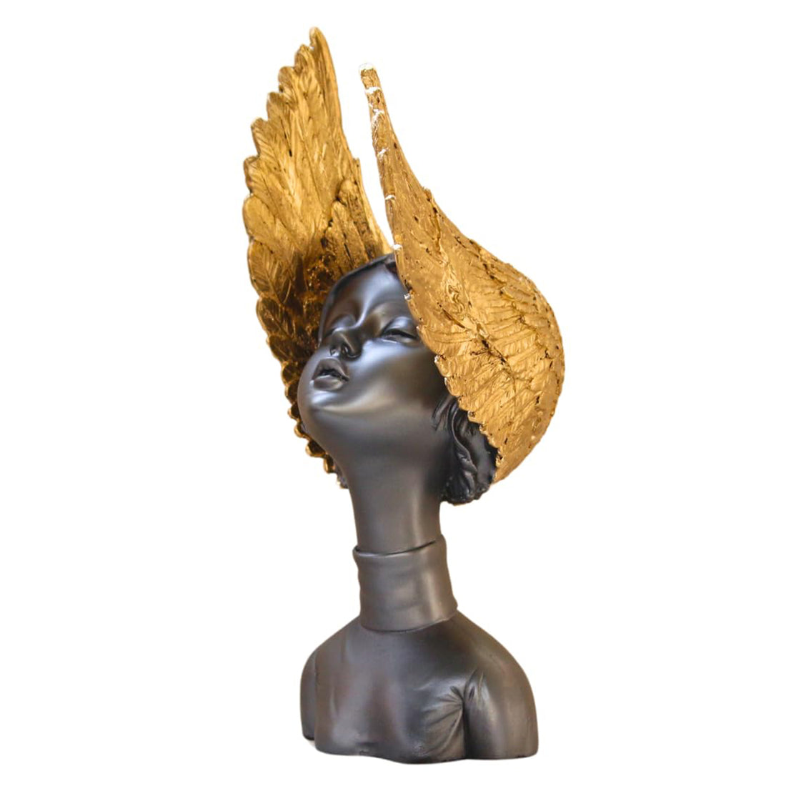 Golden Wings Angel Face Sclupture